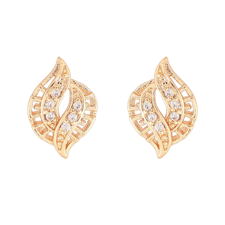 Сережки Xuping M&L Колір 18K пусети «Декоративний візерунок з кристалами» фото №7