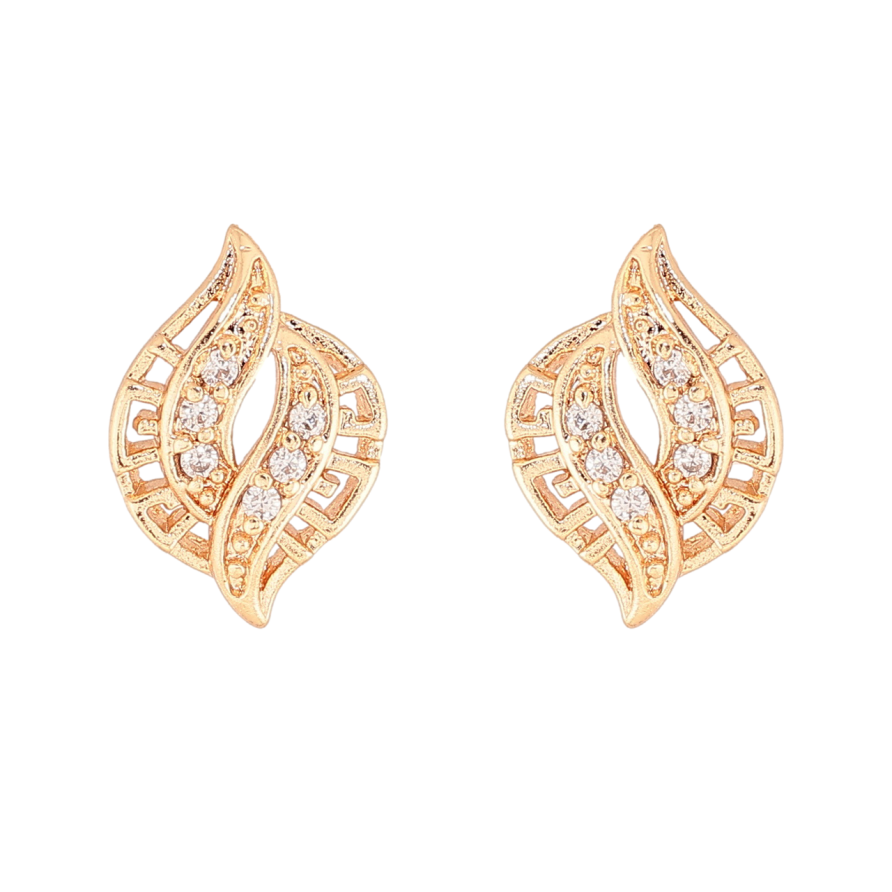 Сережки Xuping M&L Колір 18K пусети «Декоративний візерунок з кристалами» фото №1 Сережки Xuping M&L Колір 18K пусети «Декоративний візерунок з кристалами» фото №1