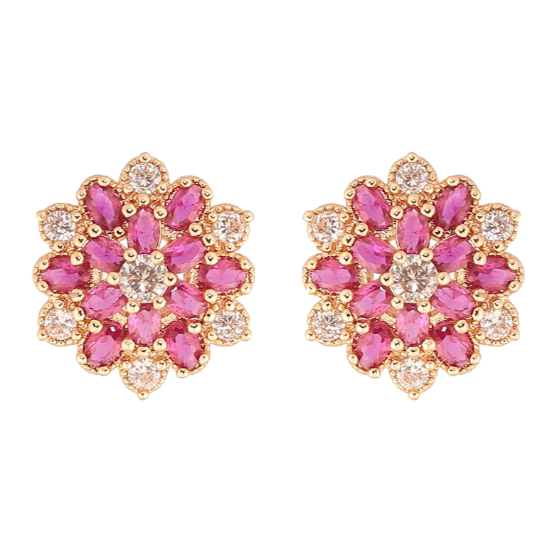 Сережки Xuping M&L Колір 18K пусети «Квіточки з біло-рожевих кристалів» фото №7 Сережки Xuping M&L Колір 18K пусети «Квіточки з біло-рожевих кристалів» фото №7