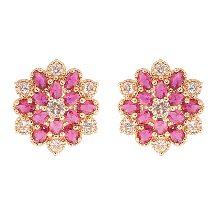 Сережки Xuping M&L Колір 18K пусети «Квіточки з біло-рожевих кристалів» фото №1 Сережки Xuping M&L Колір 18K пусети «Квіточки з біло-рожевих кристалів» фото №1