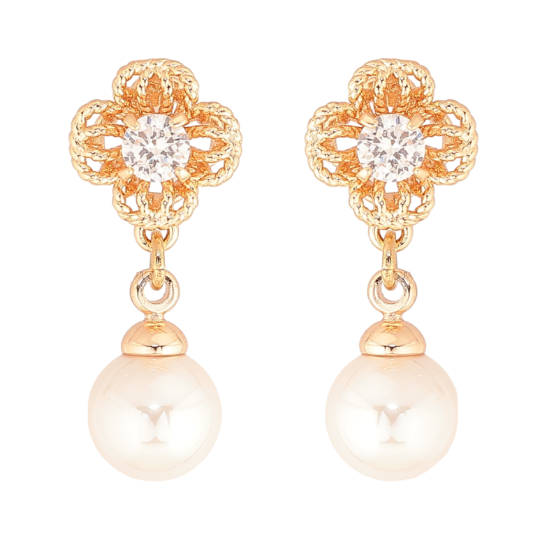 Сережки Xuping M&L Колір 18K пусети «Квіточки з перловими підвісками» фото №20 Сережки Xuping M&L Колір 18K пусети «Квіточки з перловими підвісками» фото №20