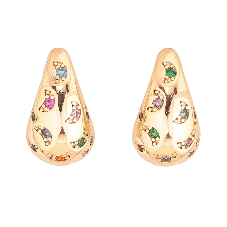 Сережки Xuping M&L Колір 18K пусети «Крапельки з різнокольоровими кристалами» фото №16 Сережки Xuping M&L Колір 18K пусети «Крапельки з різнокольоровими кристалами» фото №16