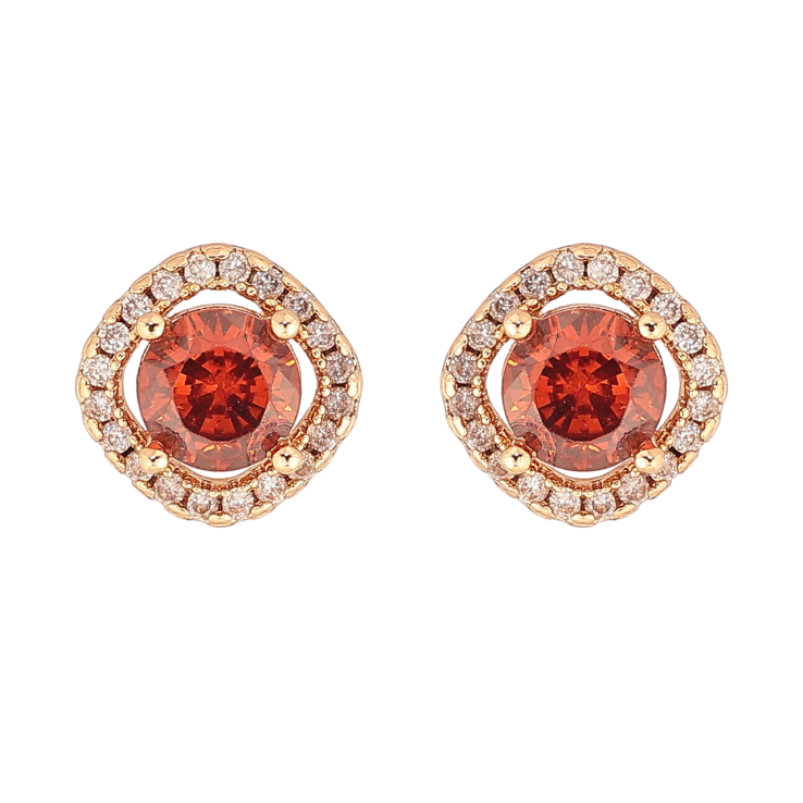 Серьги Xuping M&L Цвет 18K пусеты Красные кристаллы в обрамлении фото №17 Серьги Xuping M&L Цвет 18K пусеты Красные кристаллы в обрамлении фото №17