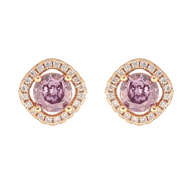 Сережки Xuping M&L Колір 18K пусети «Бузкові кристаллы в обрамлении» фото №20 Сережки Xuping M&L Колір 18K пусети «Бузкові кристаллы в обрамлении» фото №20