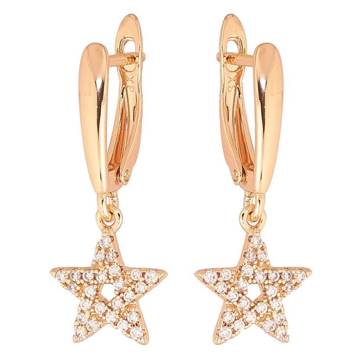 Серьги Xuping M&L Цвет 18K английский замок Звезды с инкрустацией кристаллами фото №5 Серьги Xuping M&L Цвет 18K английский замок Звезды с инкрустацией кристаллами фото №5