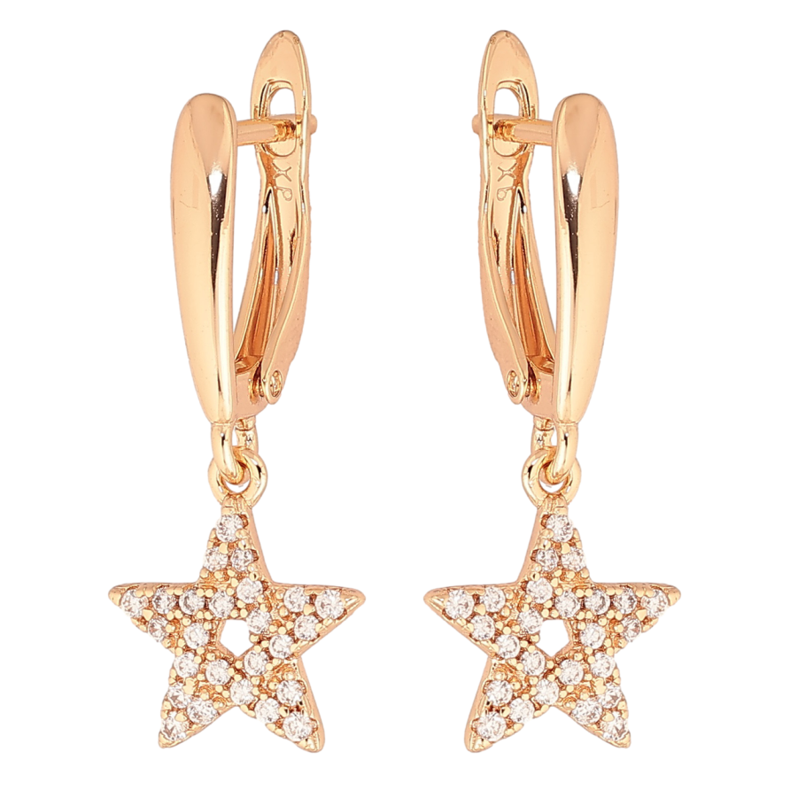 Серьги Xuping M&L Цвет 18K английский замок Звезды с инкрустацией кристаллами фото №1 Серьги Xuping M&L Цвет 18K английский замок Звезды с инкрустацией кристаллами фото №1