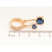 Серьги Xuping M&L Цвет 18K подвески на колечках Два синих кристалла фото №2