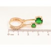 Серьги Xuping M&L Цвет 18K подвески на колечках Два зеленых кристалла фото №2