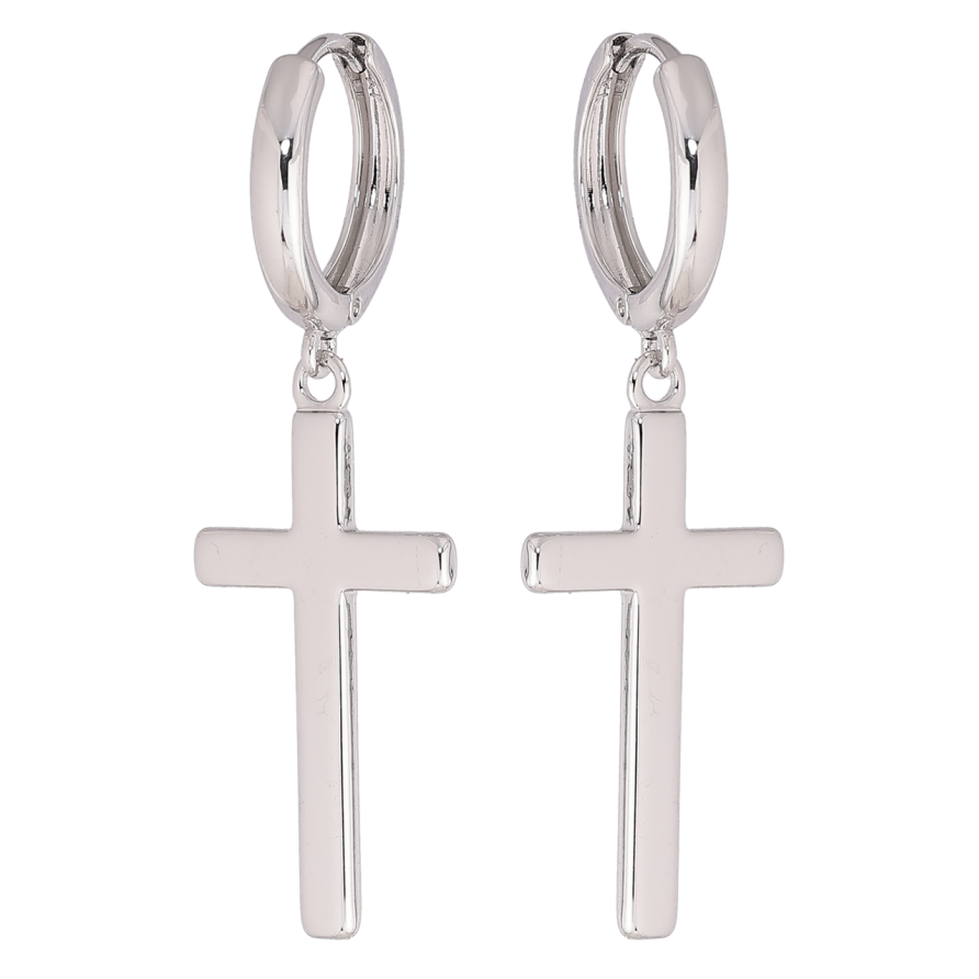 Серьги Xuping M&L Цвет Родий подвески на колечках Крестики фото №1 Серьги Xuping M&L Цвет Родий подвески на колечках Крестики фото №1