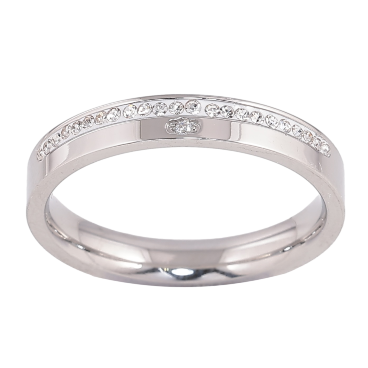 Каблучка Xuping TTM Stainless Steel Колір Родій Доріжка кристалів, шир. 3.5мм фото №15