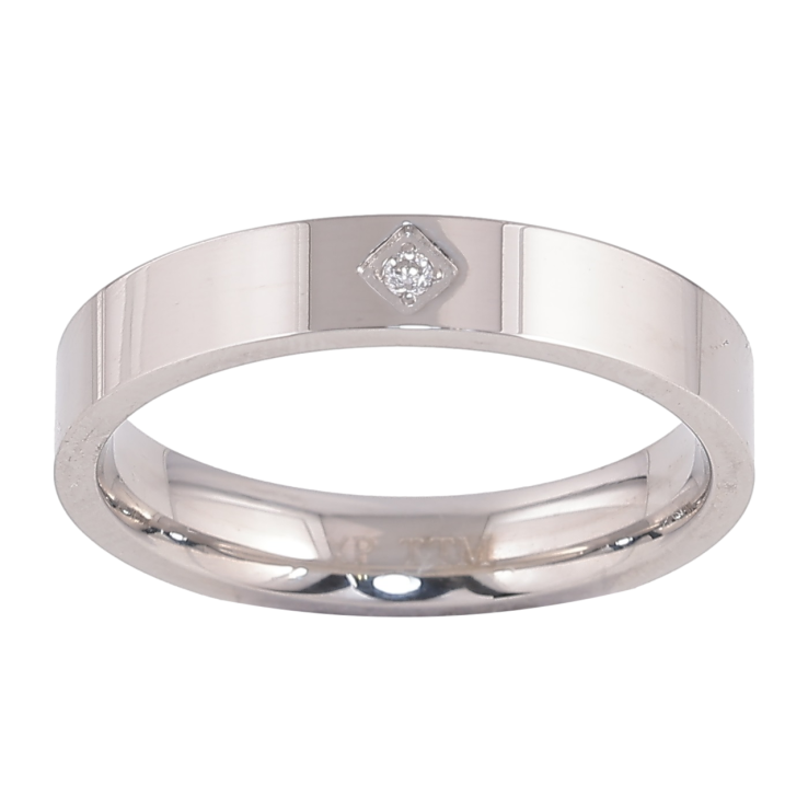 Каблучка Xuping TTM Stainless Steel Колір Родій Кристал, шир. 4мм фото №14