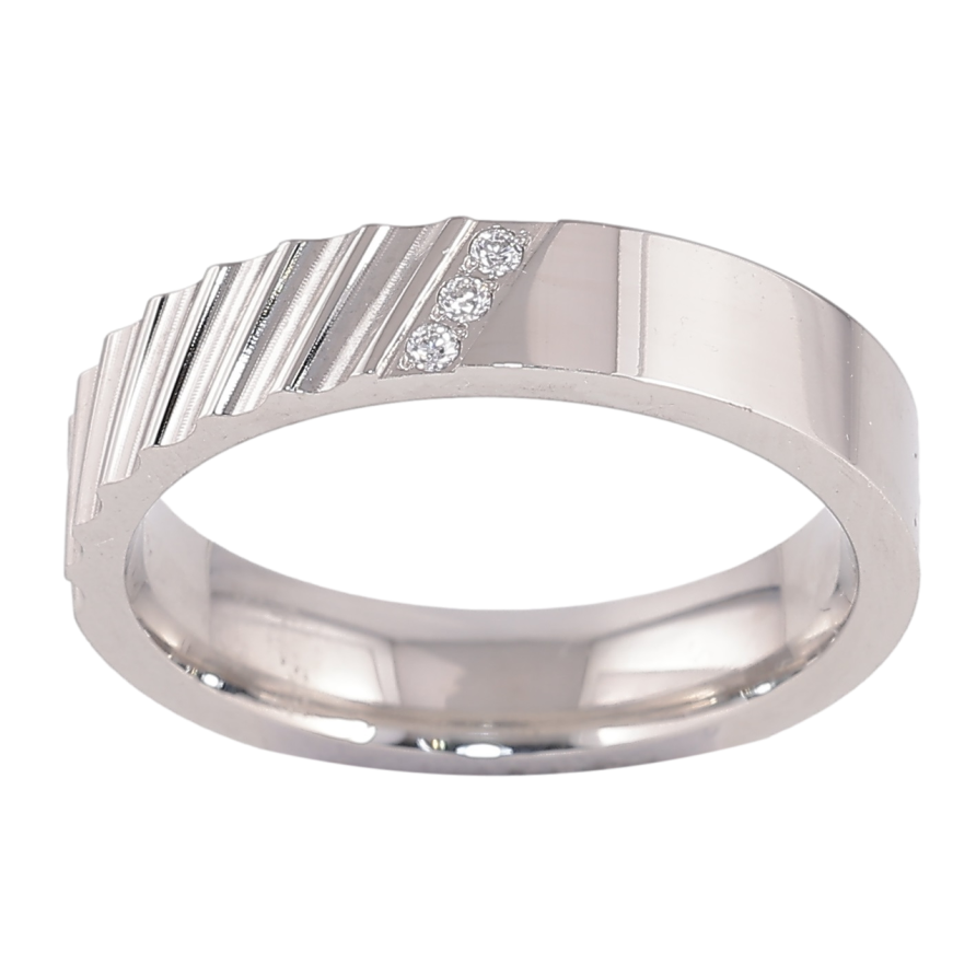 Кольцо Xuping TTM Stainless Steel Цвет Родий Узор с кристаллами, шир. 5мм фото №1 Кольцо Xuping TTM Stainless Steel Цвет Родий Узор с кристаллами, шир. 5мм фото №1