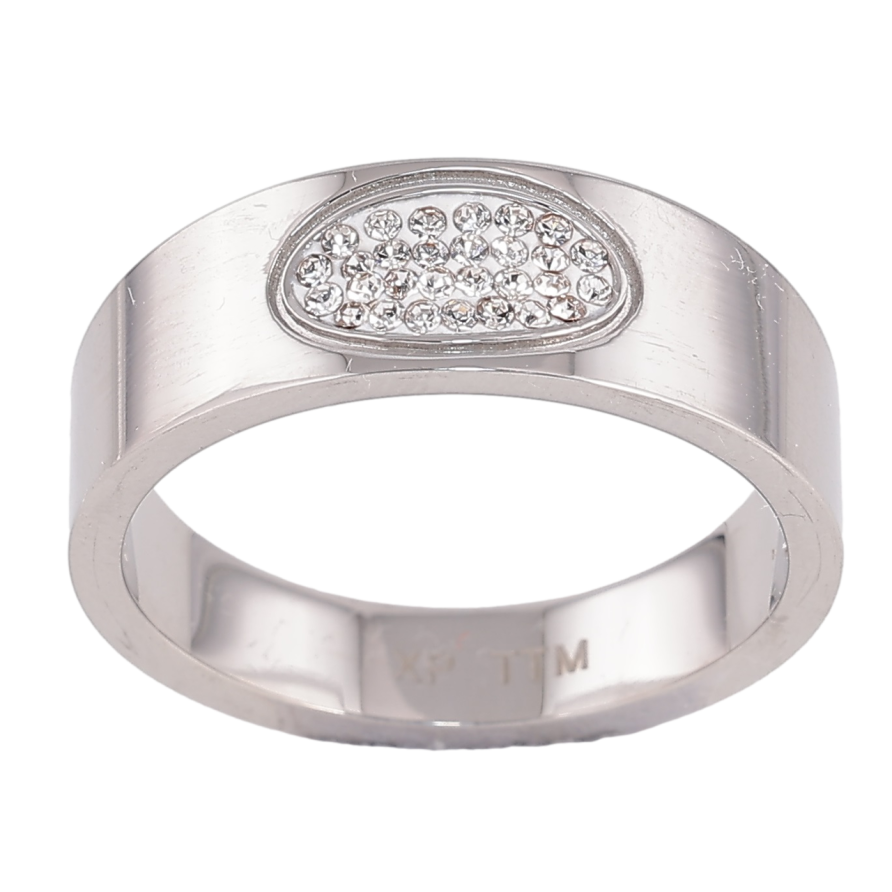 Кольцо Xuping TTM Stainless Steel Цвет Родий Узор с кристаллами фото №1 Кольцо Xuping TTM Stainless Steel Цвет Родий Узор с кристаллами фото №1