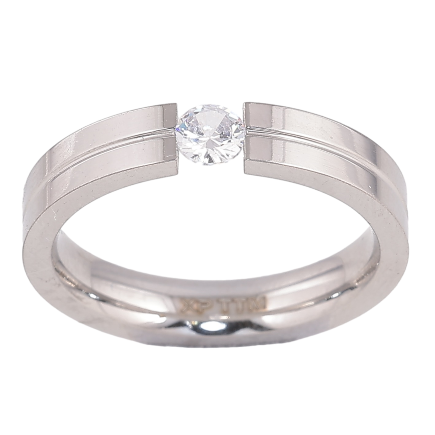 Кольцо Xuping TTM Stainless Steel Цвет Родий Вставка кристалл фото №1
