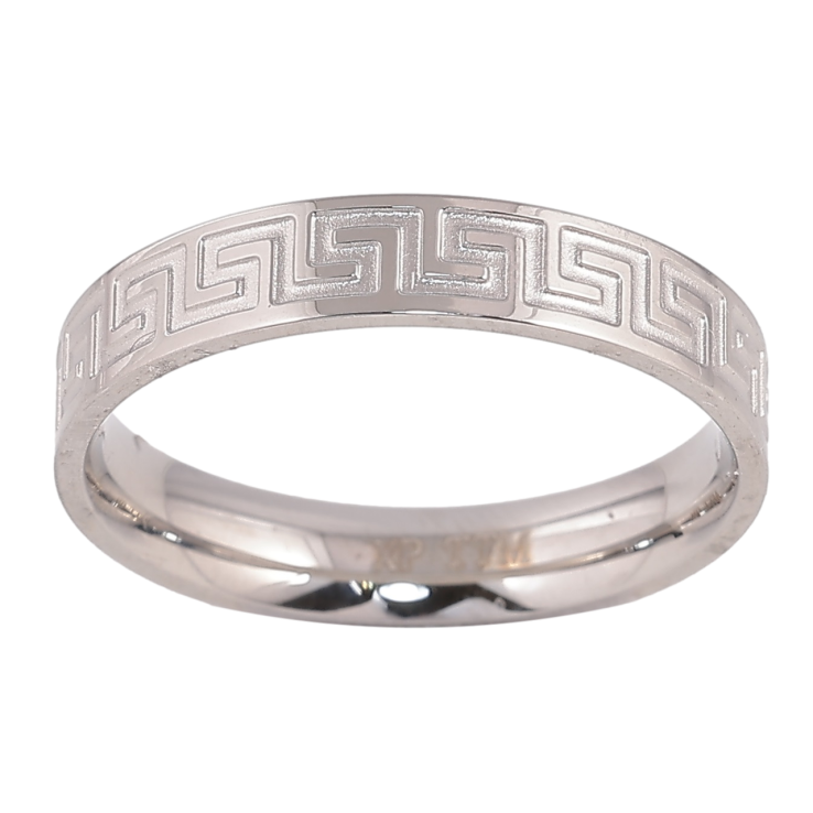 Каблучка Xuping TTM Stainless Steel Колір Родій Грецький візерунок, шир. 4мм фото №24