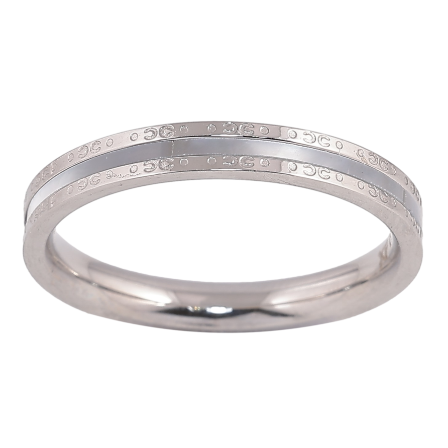 Кольцо Xuping TTM Stainless Steel Цвет Родий Перламутровая вставка, шир. 3мм фото №1 Кольцо Xuping TTM Stainless Steel Цвет Родий Перламутровая вставка, шир. 3мм фото №1
