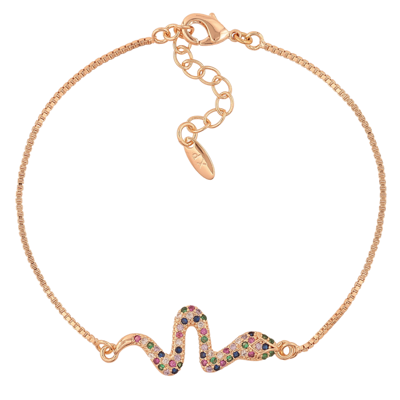 Браслет Xuping M&L Колір 18K «Змійка з різнокольоровими кристалами» довжина з доп.ланцюжком 18-21см х 1мм фото №10 Браслет Xuping M&L Колір 18K «Змійка з різнокольоровими кристалами» довжина з доп.ланцюжком 18-21см х 1мм фото №10