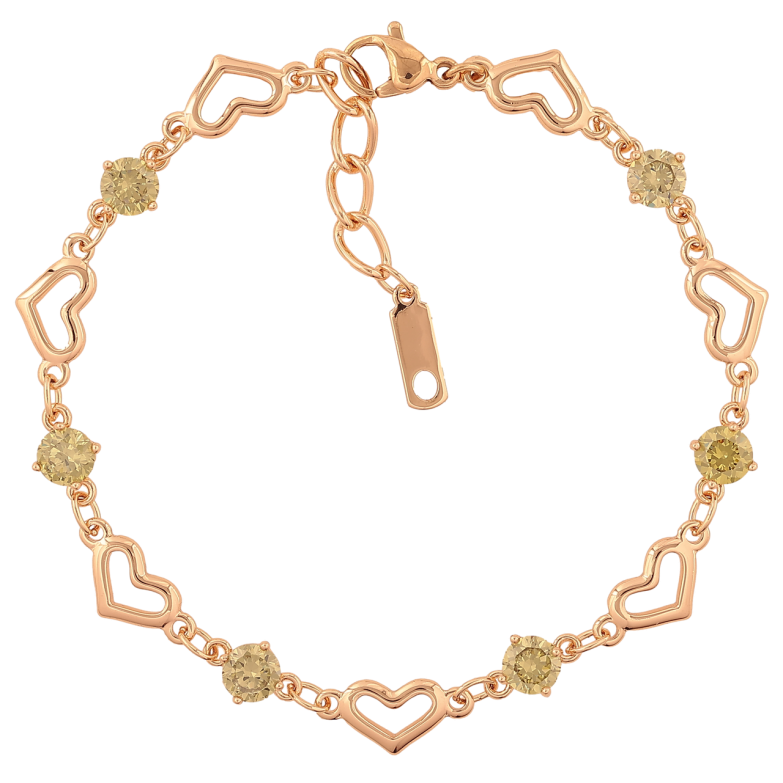Браслет Xuping M&L Колір 18K «Сердечка з салатовими кристалами» довжина з доп.ланцюжком 18-20см х 5-7мм фото №9 Браслет Xuping M&L Колір 18K «Сердечка з салатовими кристалами» довжина з доп.ланцюжком 18-20см х 5-7мм фото №9