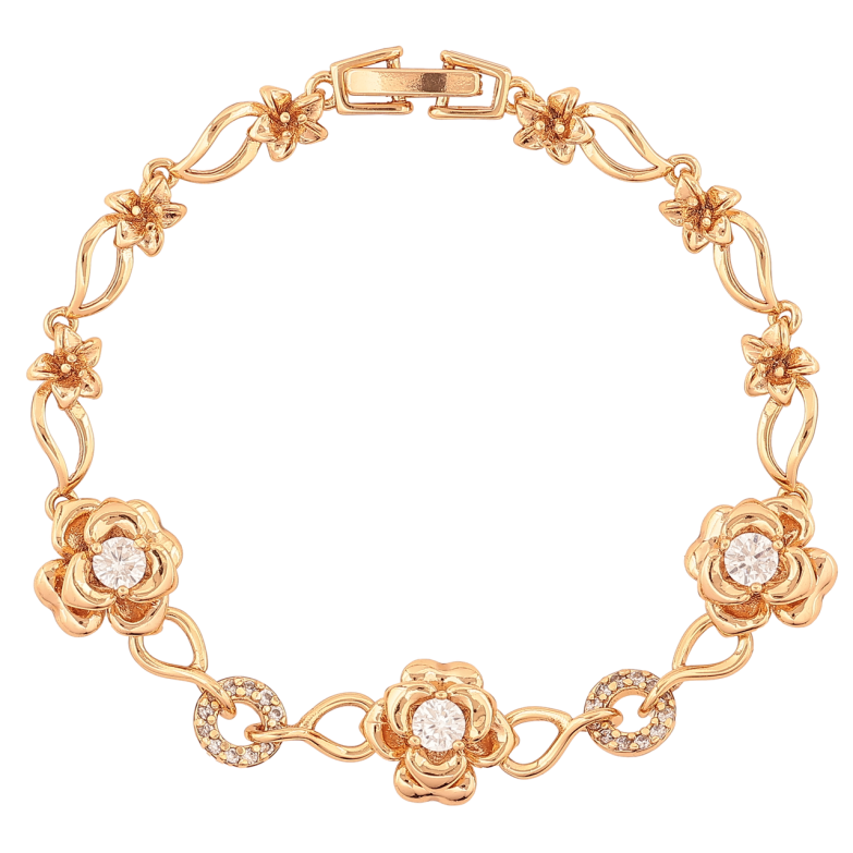 Браслет Xuping Позолота 18K «Квіточки» розмір 17.5см х 5-11мм фото №8 Браслет Xuping Позолота 18K «Квіточки» розмір 17.5см х 5-11мм фото №8