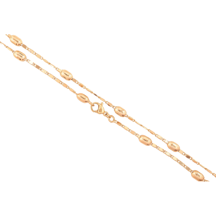Ланцюжок Xuping Позолота 18K «Плетіння Морський ланцюг перекручений з намистинами» довжина 45см х 2-4мм фото №16 Ланцюжок Xuping Позолота 18K «Плетіння Морський ланцюг перекручений з намистинами» довжина 45см х 2-4мм фото №16
