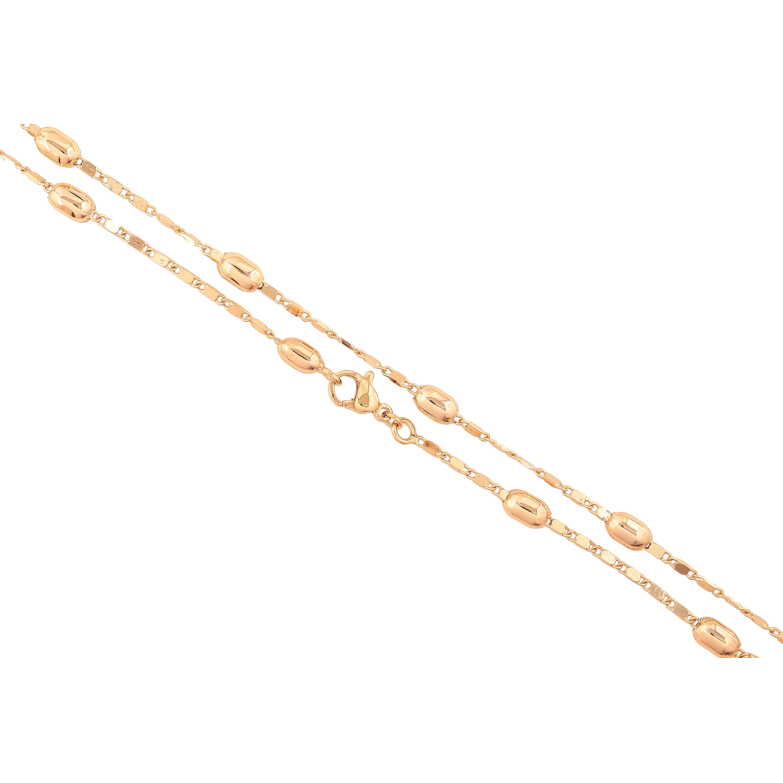 Цепочка Xuping Позолота 18K Плетение Морская цепь перекрученная с бусинами длинна 45см х 2-4мм фото №2