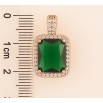 Кулон Xuping Позолота 18K Зеленый кристалл в обрамлении для цепочки до 4мм фото №2