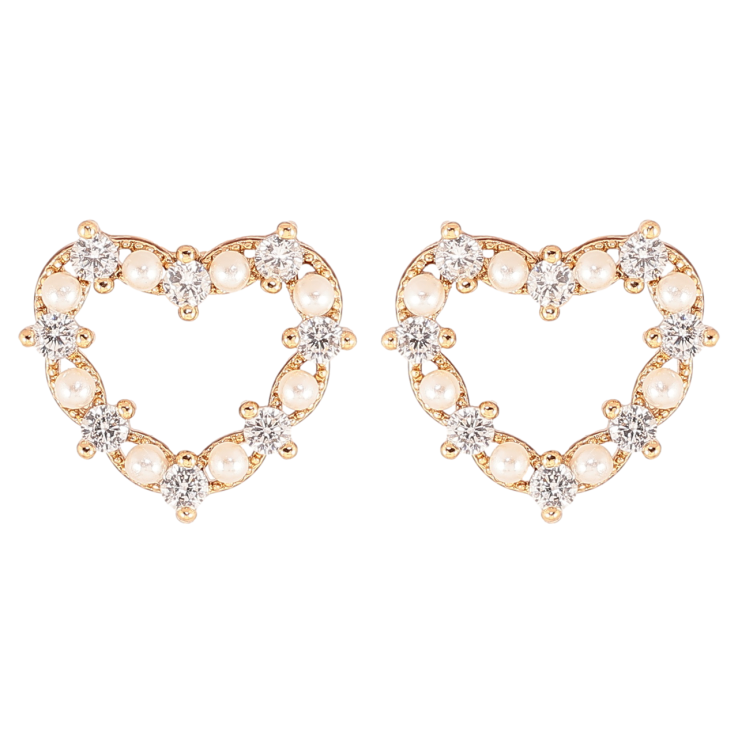 Серьги Xuping Позолота 18K пусеты Сердечки с кристаллами и жемчугом фото №13 Серьги Xuping Позолота 18K пусеты Сердечки с кристаллами и жемчугом фото №13
