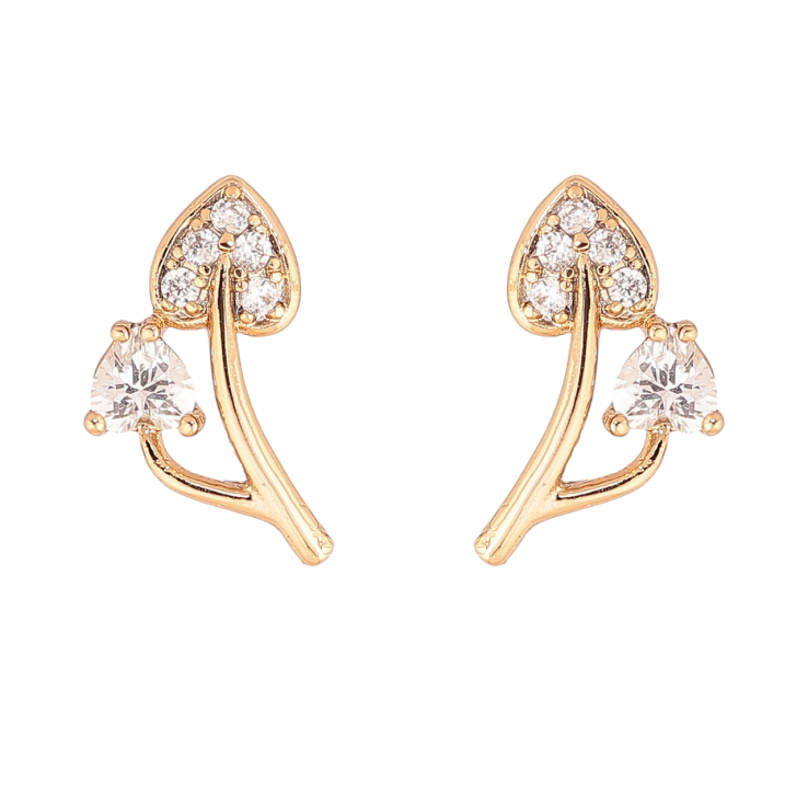 Серьги Xuping Позолота 18K пусеты Кристальные листики фото №21 Серьги Xuping Позолота 18K пусеты Кристальные листики фото №21