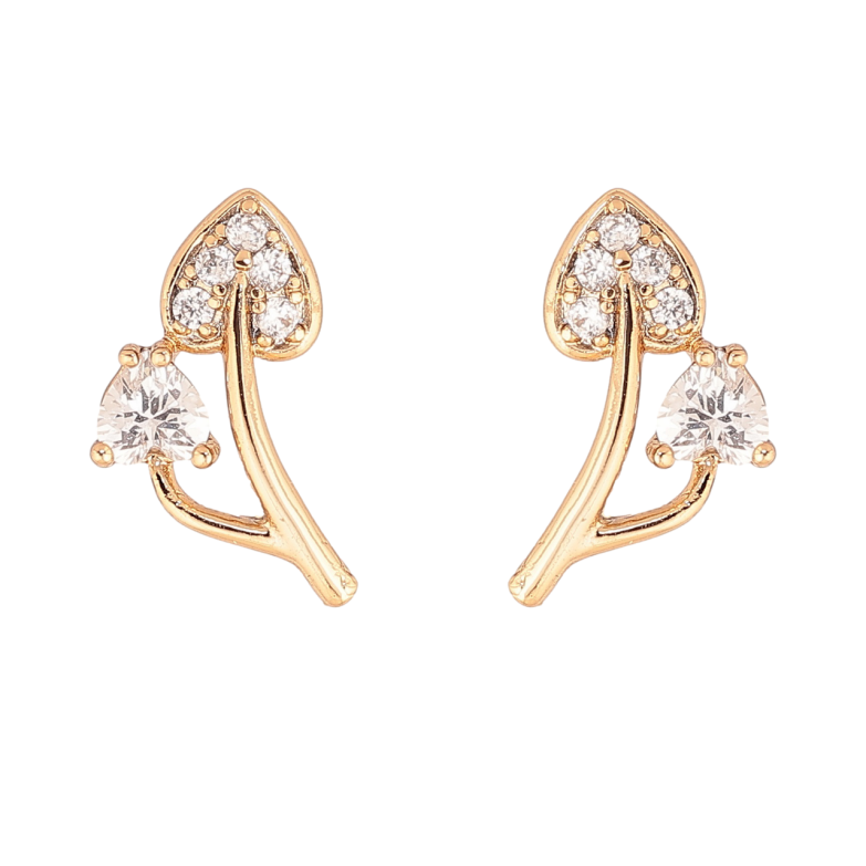 Серьги Xuping Позолота 18K пусеты Кристальные листики фото №5 Серьги Xuping Позолота 18K пусеты Кристальные листики фото №5