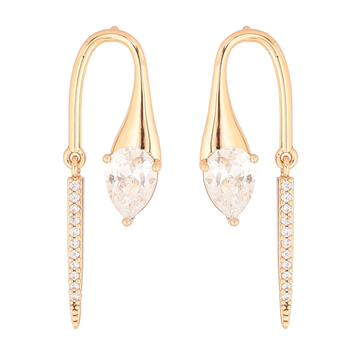 Серьги Xuping Позолота 18K пусеты Кристальные подвески фото №10 Серьги Xuping Позолота 18K пусеты Кристальные подвески фото №10