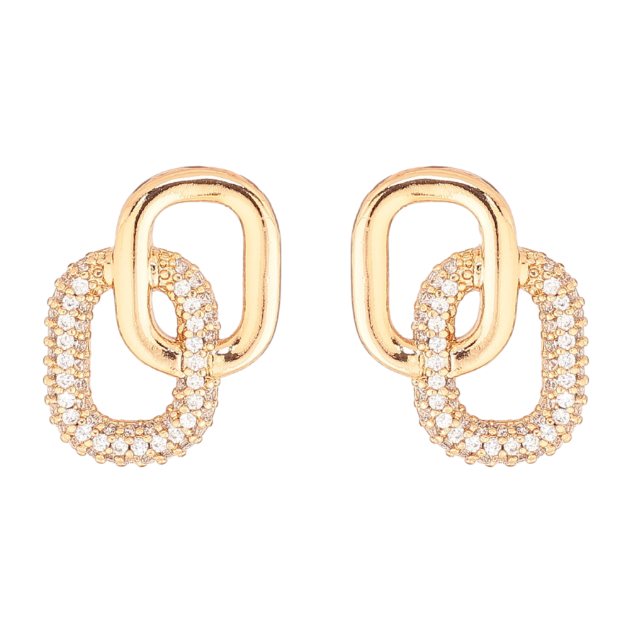 Серьги Xuping Позолота 18K пусеты Овалы с инкрустацией кристаллами фото №1 Серьги Xuping Позолота 18K пусеты Овалы с инкрустацией кристаллами фото №1