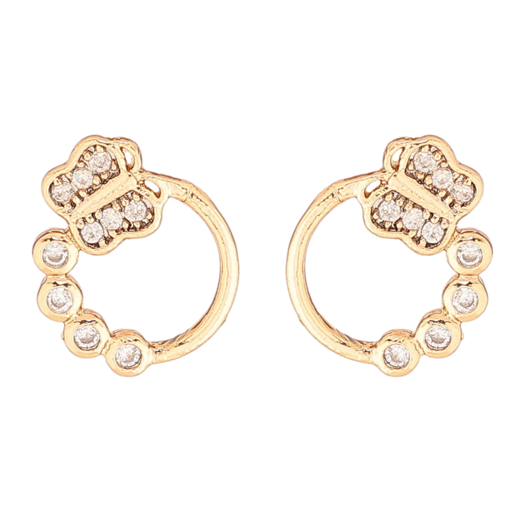 Серьги Xuping Позолота 18K пусеты Колечки с бабочками фото №14 Серьги Xuping Позолота 18K пусеты Колечки с бабочками фото №14