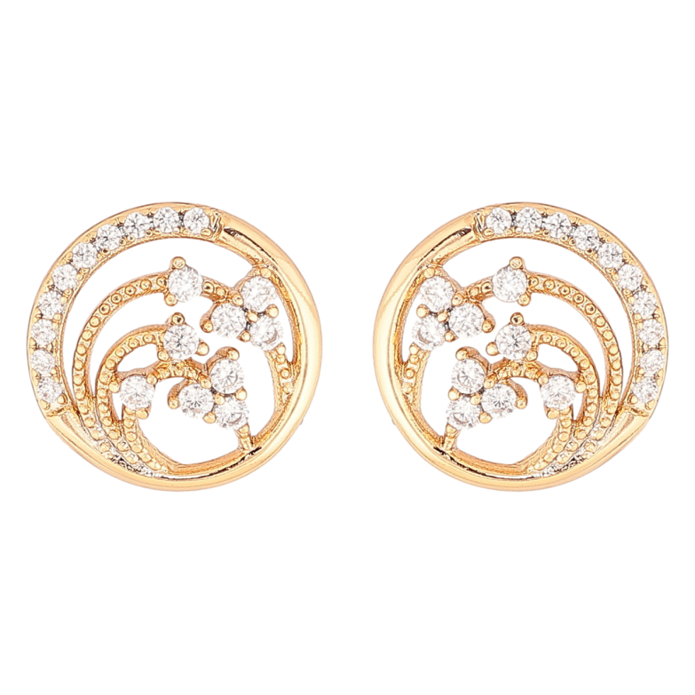Серьги Xuping Позолота 18K пусеты Колечки с кристальным узором фото №8 Серьги Xuping Позолота 18K пусеты Колечки с кристальным узором фото №8