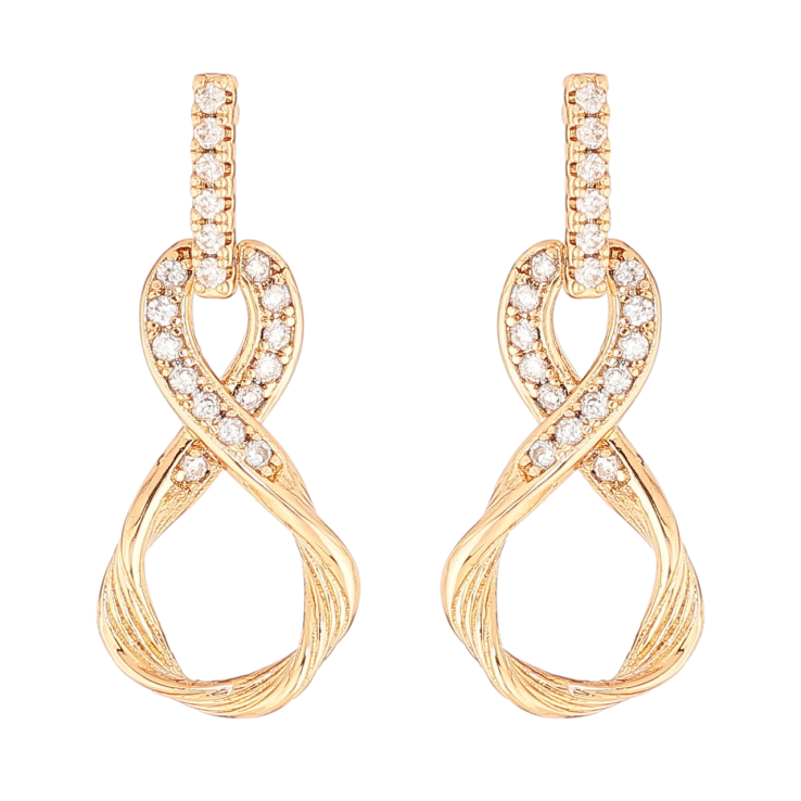 Серьги Xuping Позолота 18K пусеты Подвески восьмерки с кристаллами фото №19 Серьги Xuping Позолота 18K пусеты Подвески восьмерки с кристаллами фото №19
