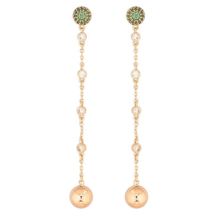 Серьги Xuping Позолота 18K пусеты Декоративные подвески с зелеными кристаллами фото №9 Серьги Xuping Позолота 18K пусеты Декоративные подвески с зелеными кристаллами фото №9