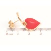 Серьги Xuping Позолота 18K пусеты Подвески сердечки с красно-белой эмалью фото №2 Серьги Xuping Позолота 18K пусеты Подвески сердечки с красно-белой эмалью фото №2