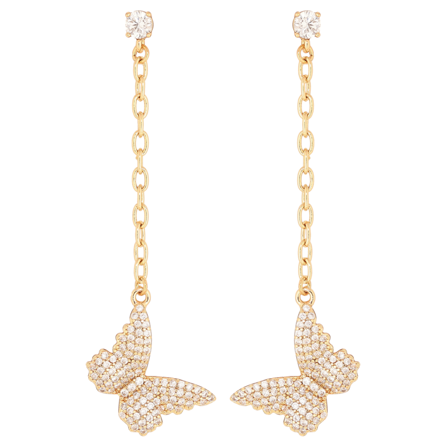 Серьги Xuping Позолота 18K пусеты Подвески бабочки с инкрустацией кристаллами фото №1 Серьги Xuping Позолота 18K пусеты Подвески бабочки с инкрустацией кристаллами фото №1