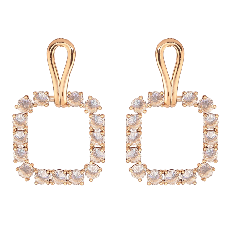 Серьги Xuping Позолота 18K пусеты Кристальные подвески фото №11 Серьги Xuping Позолота 18K пусеты Кристальные подвески фото №11
