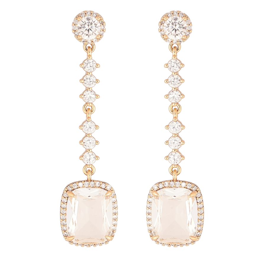 Серьги Xuping Позолота 18K пусеты Кристальные подвески фото №1 Серьги Xuping Позолота 18K пусеты Кристальные подвески фото №1