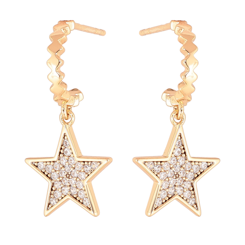 Сережки Xuping Позолота 18K пусети «Зірки з інкрустацією кристалами» фото №5 Сережки Xuping Позолота 18K пусети «Зірки з інкрустацією кристалами» фото №5