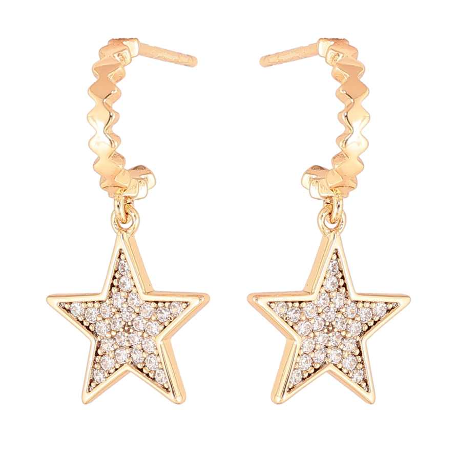 Серьги Xuping Позолота 18K пусеты Звезды с инкрустацией кристаллами фото №1 Серьги Xuping Позолота 18K пусеты Звезды с инкрустацией кристаллами фото №1