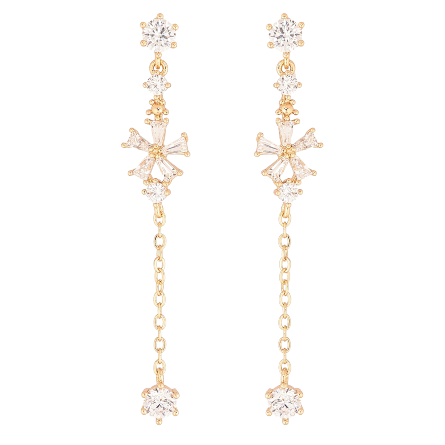 Серьги Xuping Позолота 18K пусеты Кристальные подвески фото №1 Серьги Xuping Позолота 18K пусеты Кристальные подвески фото №1