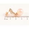 Серьги Xuping Позолота 18K пусеты Банты с персиковыми перламутровыми шариками фото №2 Серьги Xuping Позолота 18K пусеты Банты с персиковыми перламутровыми шариками фото №2
