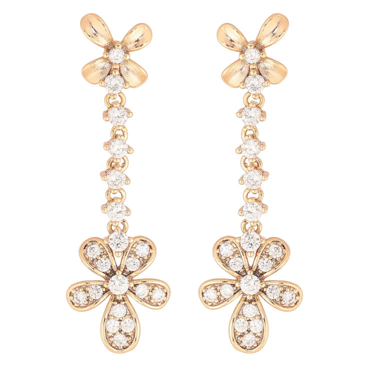 Серьги Xuping Позолота 18K пусеты Кристальные цветочки фото №7 Серьги Xuping Позолота 18K пусеты Кристальные цветочки фото №7