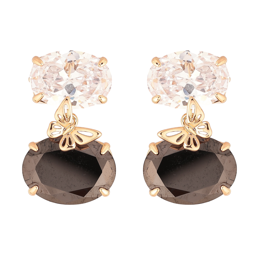 Серьги Xuping JEAN GOUJON Позолота 18K пусеты Черно-белые кристаллы с бабочкой фото №1 Серьги Xuping JEAN GOUJON Позолота 18K пусеты Черно-белые кристаллы с бабочкой фото №1