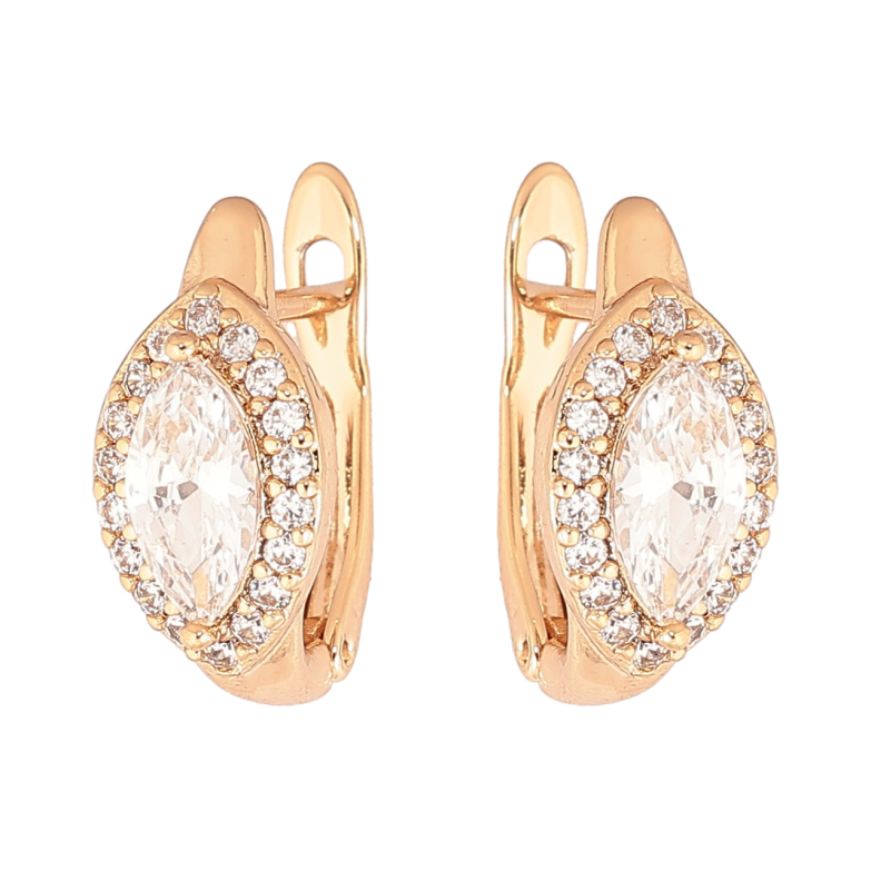 Серьги Xuping Позолота 18K английский замок Кристалл Маркиз в обрамлении фото №4 Серьги Xuping Позолота 18K английский замок Кристалл Маркиз в обрамлении фото №4