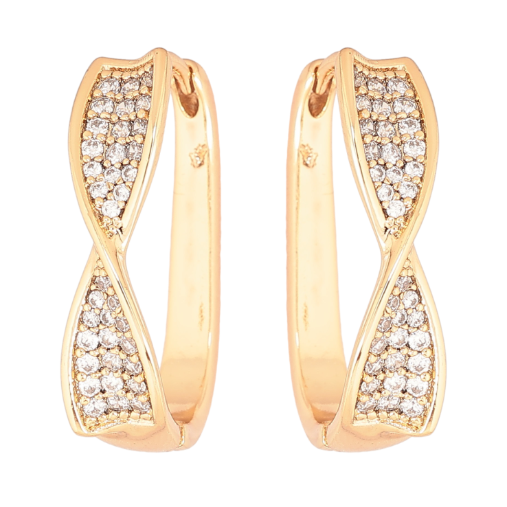 Серьги Xuping Позолота 18K колечки Узор с инкрустацией кристаллами фото №19 Серьги Xuping Позолота 18K колечки Узор с инкрустацией кристаллами фото №19