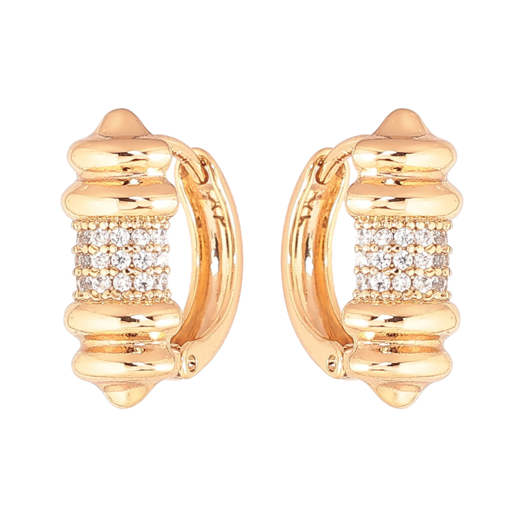Серьги Xuping Позолота 18K колечки Декоративный узор с инкрустацией кристаллами фото №23