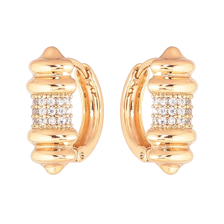 Серьги Xuping Позолота 18K колечки Декоративный узор с инкрустацией кристаллами фото №2