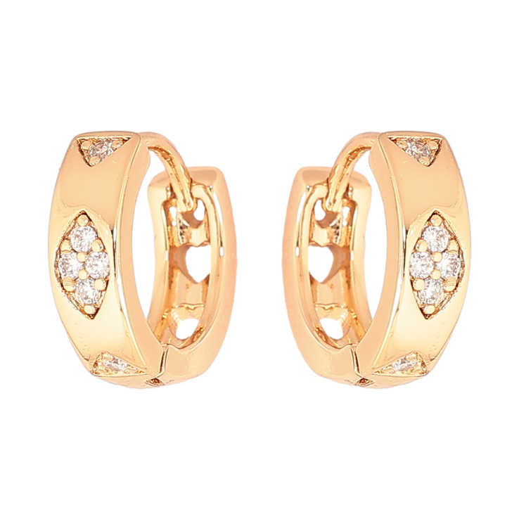 Серьги Xuping Позолота 18K колечки Узор с кристаллами фото №6